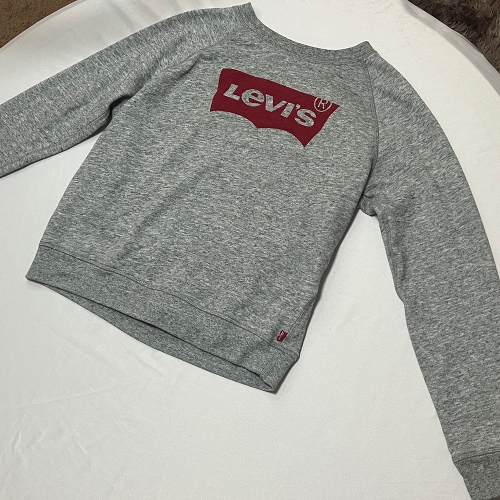 levis grey and red sweater